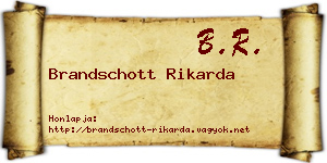 Brandschott Rikarda névjegykártya